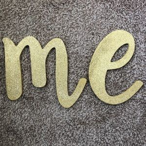 S A L E ⛵️ Gold Glitter M & E Decoration Letters